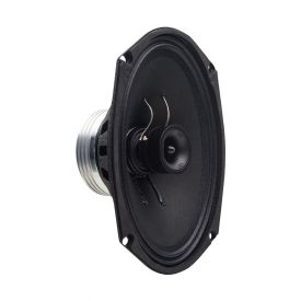 Photo of VO-XN369 neo coaxial speaker angled right to show part of motor, cone and tweeter