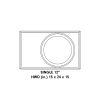 Diagram showing an unloaded enclosure with the text "Single 12 inch enclosure - HWD (in) 15 x 24 x 15"