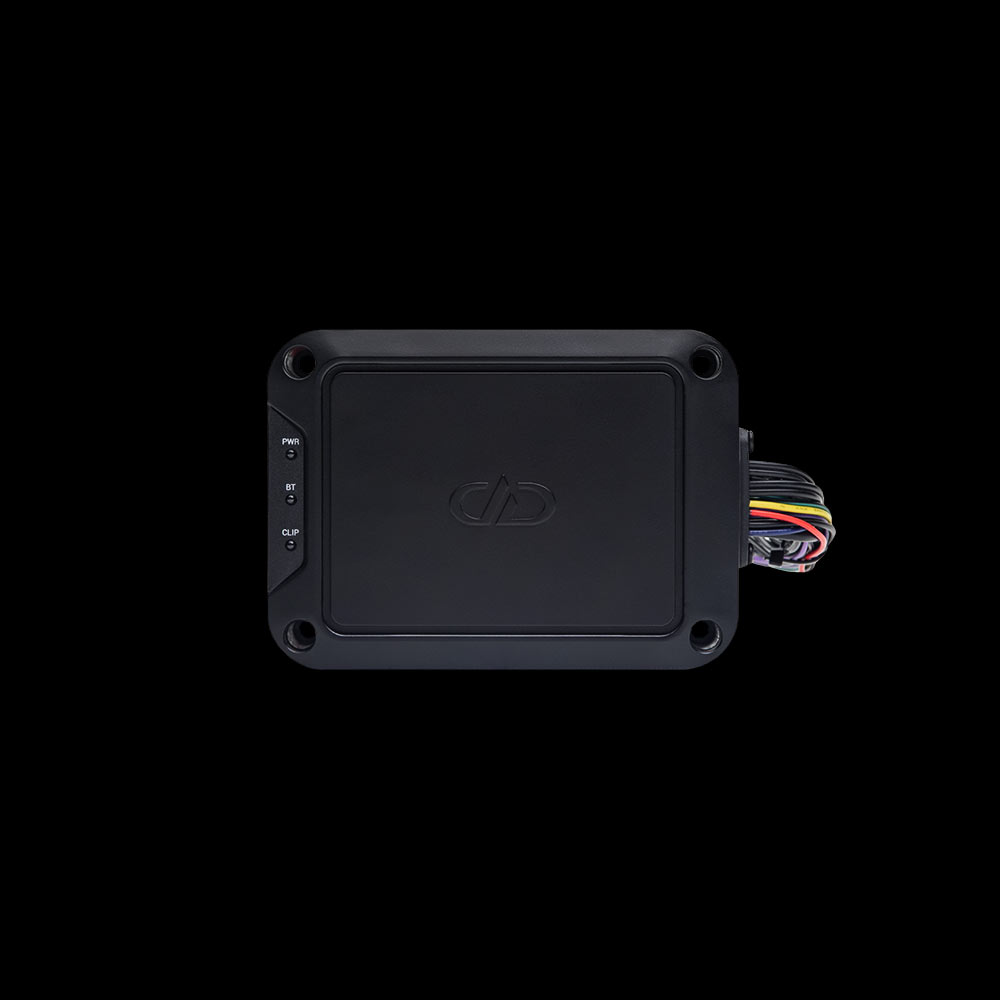 Photo of DSI-X2 shot top facing forward to show logo and indicator lights with wiring coming out the side
