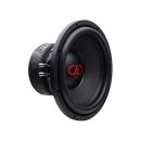 Photo of 512e Subwoofer angled front to back to show cone, dust cap, part of basket and motor
