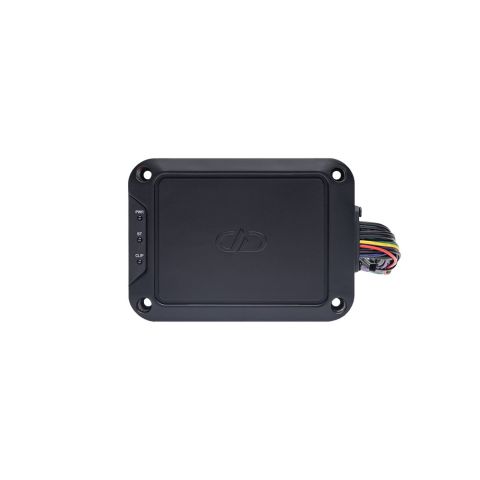 Photo of DSI-X2 shot top facing forward to show logo and indicator lights with wiring coming out the side