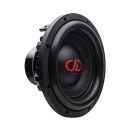 Photo front facing angled right to show neo motor, part of frame, surround, cone, dust cap, DD logo and model number