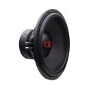 Photo of 15 inch 500 series subwoofer angled right to show part of motor, surround, dustcap and cone