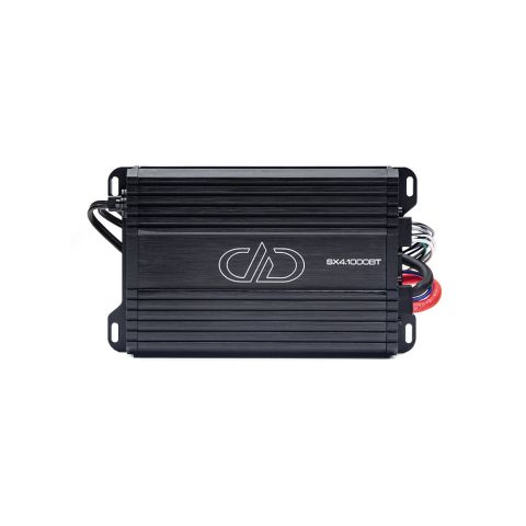 Photo of SX4.1000BT 4ch waterproof wireless amplifier showing full top plate with logo and model number